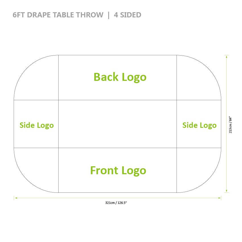 6 ft drape table throw 4 sided