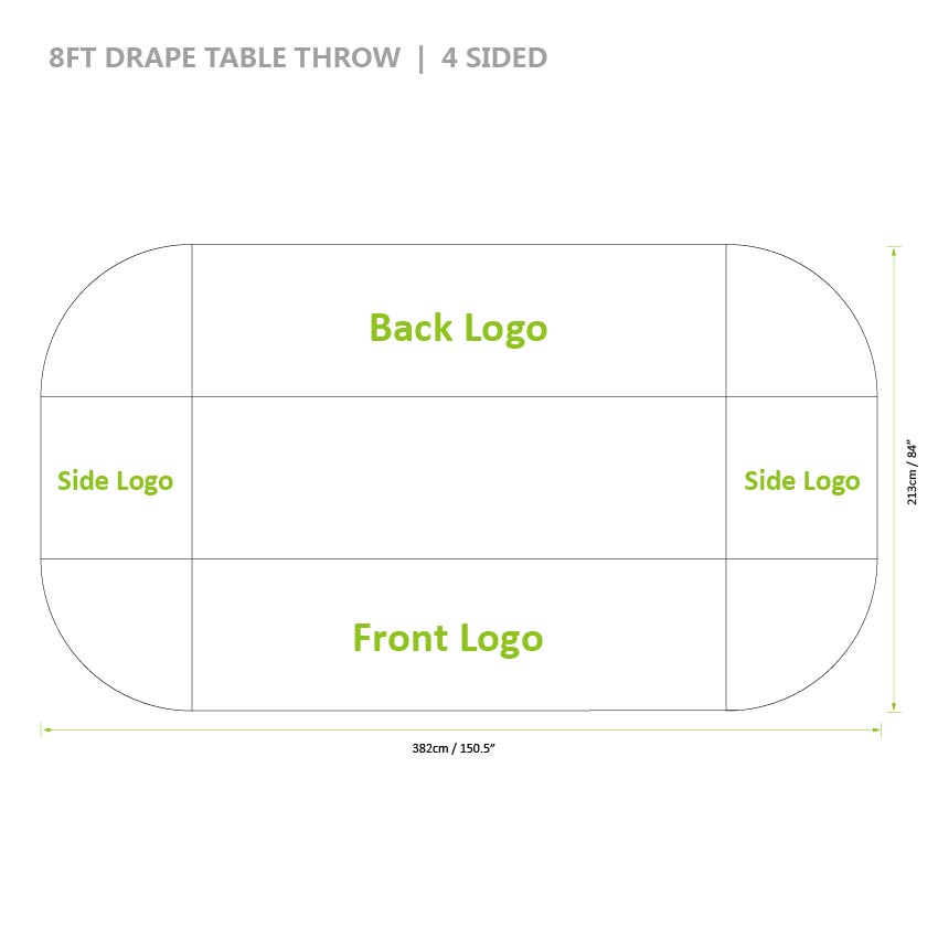 8 ft drape table throw 4 sided