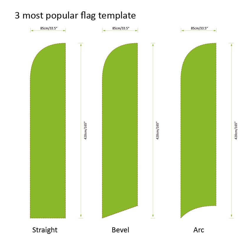 85x420cm feather flag printing template