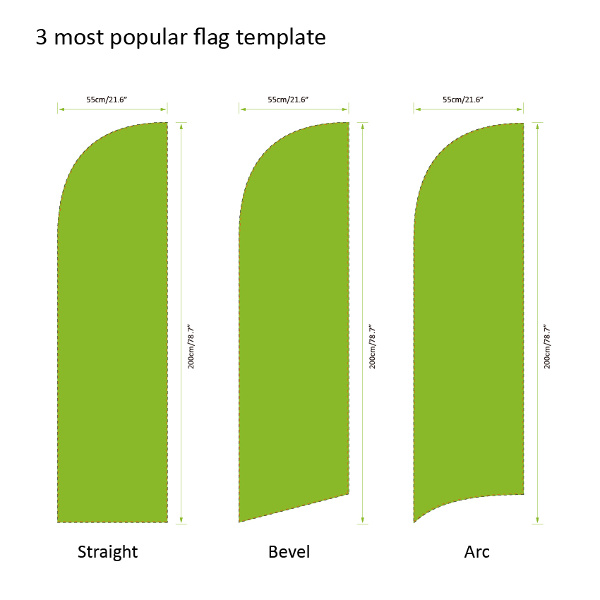 55x200cm feather flag printing template