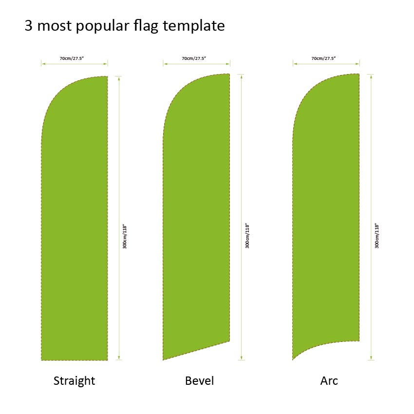 feather flag printing template 70x300cm