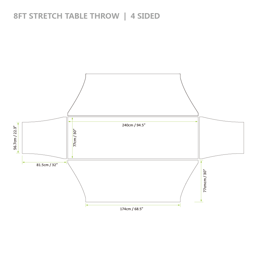 8ft stretch table throw 4 sided